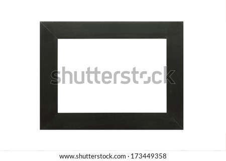isolated classic wooden photo frame in white background