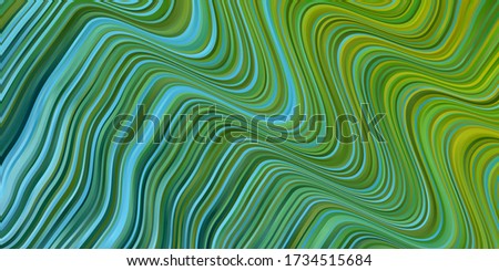 Light Blue, Green vector texture with circular arc. Bright sample with colorful bent lines, shapes. Pattern for commercials, ads.