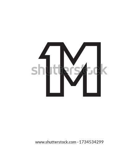 1 M  lines icon design vector Royalty-Free Stock Photo #1734534299