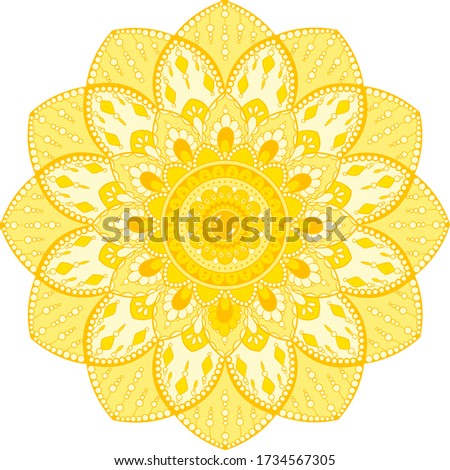 Boho oriental golden mandala isolated vector element. Use as decoration for advertisement, book covers, business logo, doily surface, yoga classes and posters design