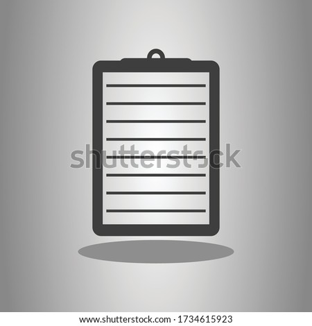 Notepad simple icon vector with shadow. Flat design 