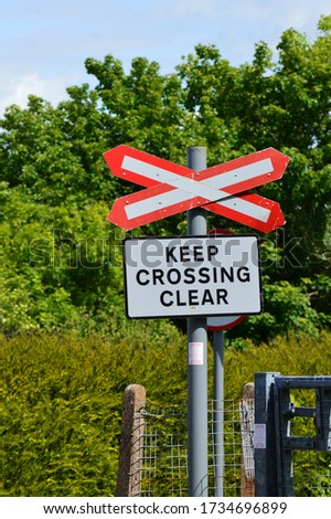 A Train Railway sign Level crossing