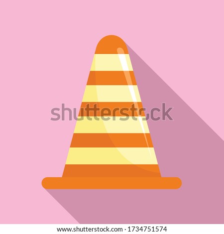 Road cone icon. Flat illustration of road cone vector icon for web design