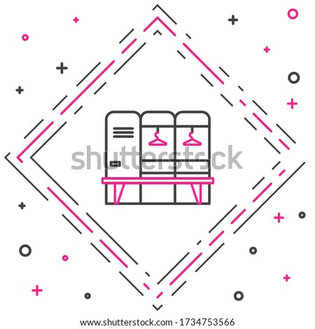Line Locker or changing room for hockey, football, basketball team or workers icon isolated on white background. Colorful outline concept. Vector Illustration