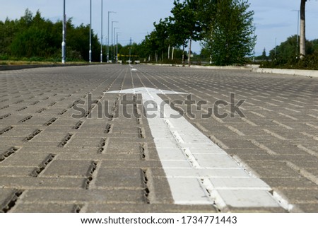 close up of car park road making in block pavement stones