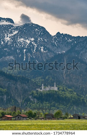 Neuschwanstein Castle photographed in Germany, in Europe. Picture made in 2019.