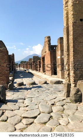 Ancient Ruins in Pompei City, Pompei, Italy