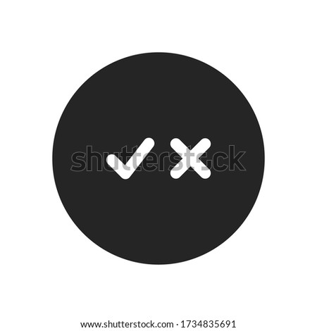 Checkmark and cancel mark icon vector. True or False sign. Yes or No symbol