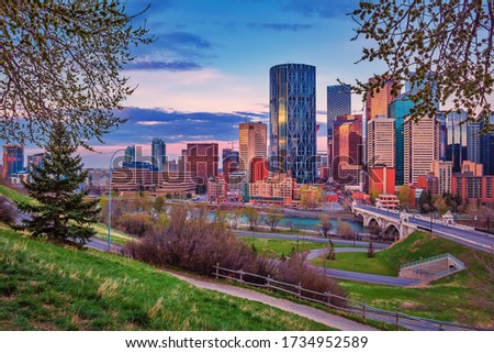 Springtime views of downtown Calgary