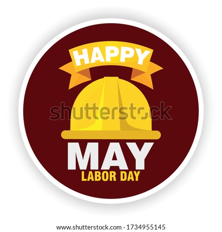 Labor day poster. Construction helmet - Vector illustration