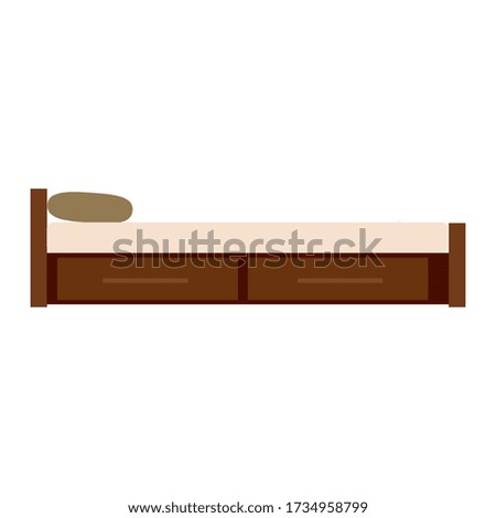 Isolated bed image over a white background - Vector