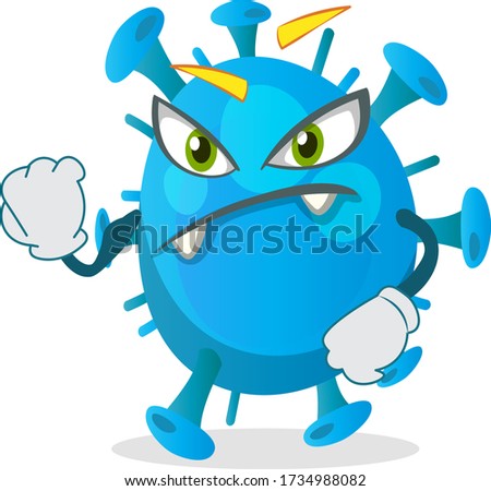 hand fist angry funny virus character showing success