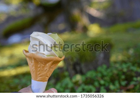 soft cream on natural background