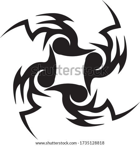 Black tribal tattoo icon and symbol template 