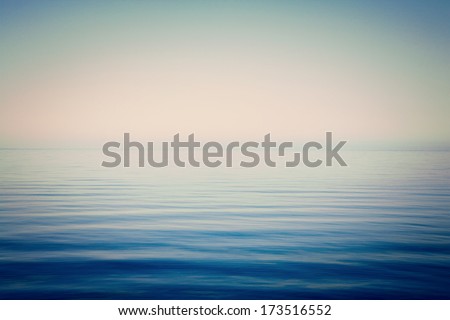 Background of sky and sea, sea is very calm with gentle ripples, instagram effect.