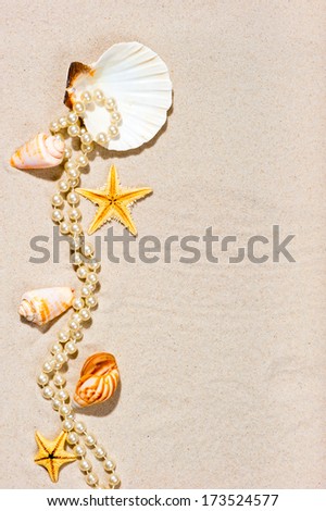 vertical background for inscriptions with shells