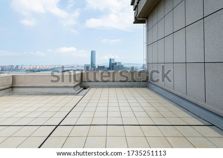 Empty rooftop in the city. Royalty-Free Stock Photo #1735251113