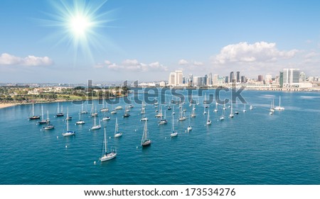 San Diego skyline and Waterfront  Royalty-Free Stock Photo #173534276