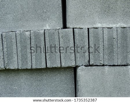 pile of cement block for wall construction