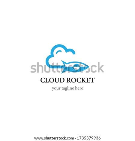 Cloud Rocket logo template vector icon design