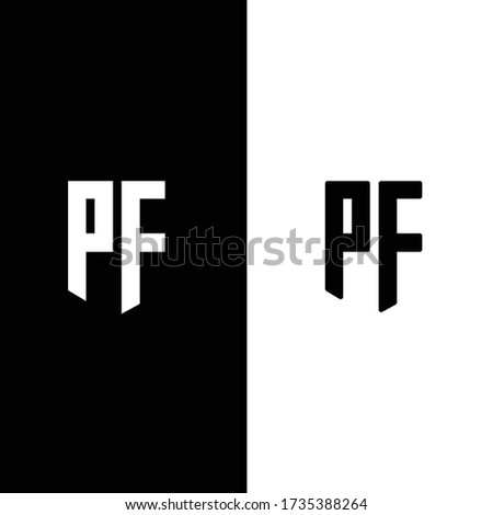 abstract letter p and f logo design. initial pf logo