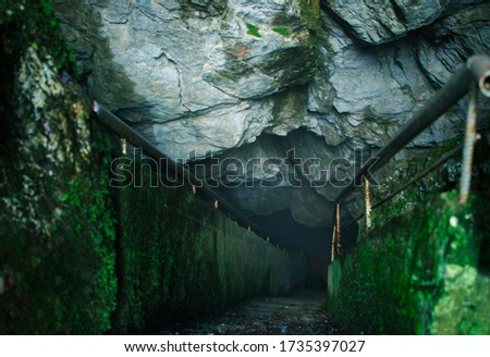 Stairway down to Devil's Throat Royalty-Free Stock Photo #1735397027