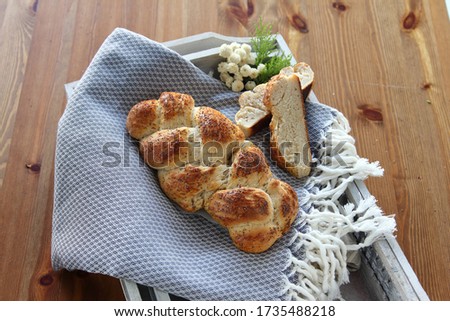 delicious and healthy easter bread , rustic background