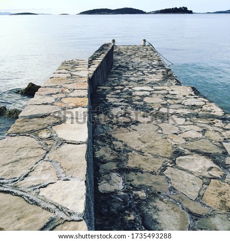 Orebic Croatia Mediterranean ocean gothic stone walls steps 
