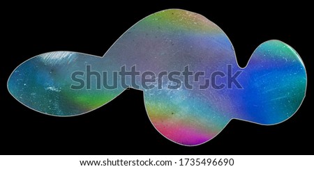cool neon rainbow foil sticker on black background.