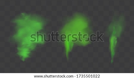 Green stink bad smell, smoke or poison gases,chemical toxic vapour.Vector realistic set of stench breath or sweat odor isolated on transparent checkered background.
 Royalty-Free Stock Photo #1735501022