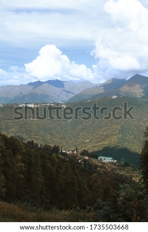 landscape high in the mountains, tourism, travel, forest