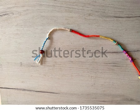Hippie hair wrap on the wooden surface
