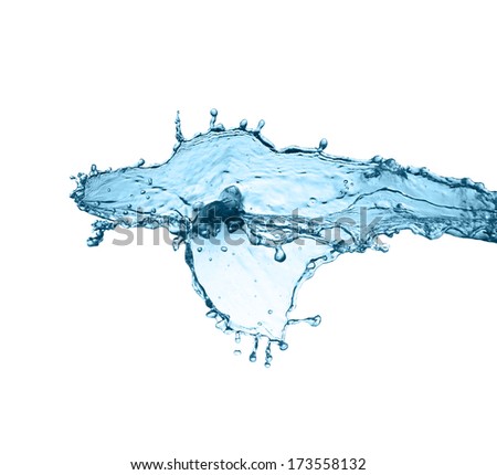 Water splash isolated in white 