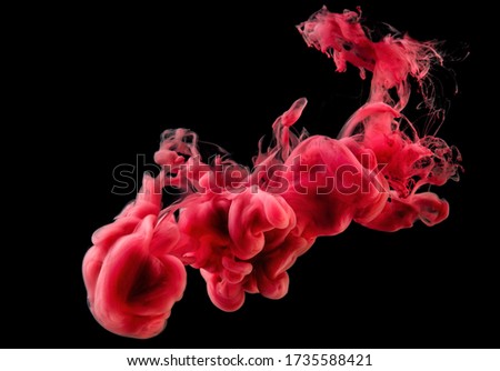 Red and black abstract background. Pink Acrylic Ink