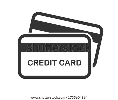 Credit Card icon. Bank, web shop payment symbol. Vector illustration image. Isolated on white background.