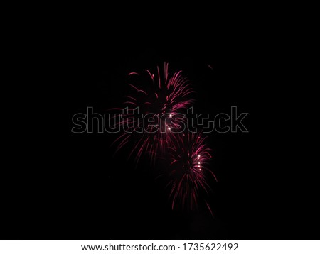 Colorful fireworks of various colors light up the night sky