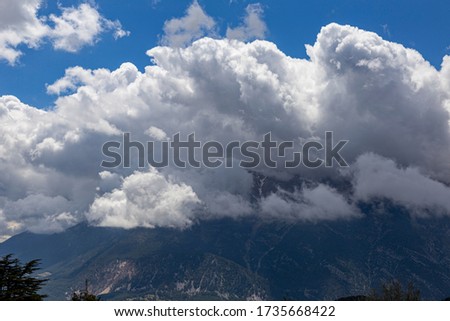 Antalya mountain and cloudy sky views