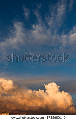 Vertical Spring colorful textured sky with dramatic clouds