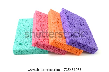 Colorful sponge on white background Royalty-Free Stock Photo #1735681076