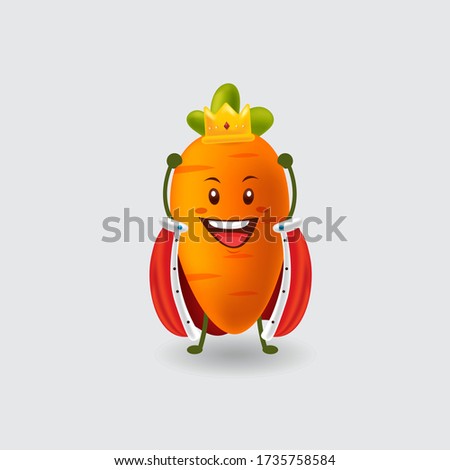 Mascot cartoon vector illustration_king carrot_isolated background