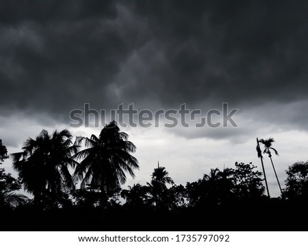 cloudy sky because of super cyclone Amphan over the Bay of Bengal. picture from Kolkata, West Bengal