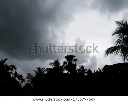 dark clouds on the sky because of super cyclone Amphan over the Bay of Bengal. picture from Kolkata, West Bengal, India