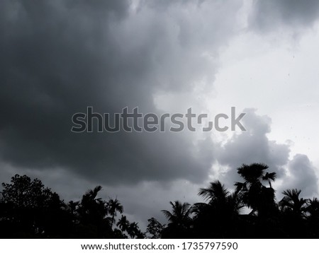 dark clouds on the sky because of super cyclone Amphan over the Bay of Bengal. picture from Kolkata, West Bengal, India