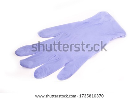 nitrile glove on white background
