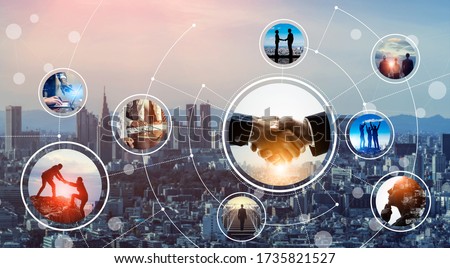 Business network concept. Group of businessperson. Teamwork. Human resources. Royalty-Free Stock Photo #1735821527