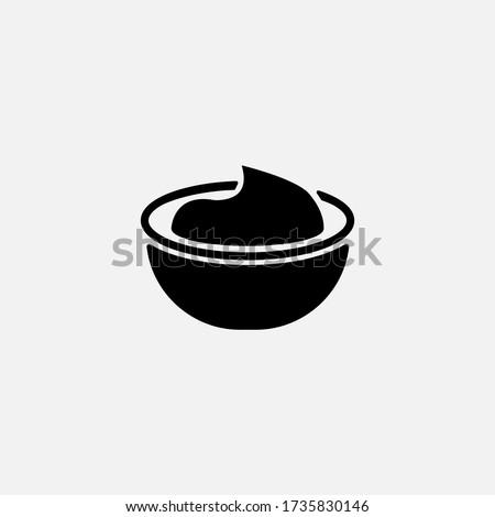 Sour cream bowl. vector Simple modern icon design illustration. Royalty-Free Stock Photo #1735830146