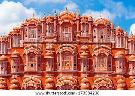 Hawa Mahal palace (Palace of the Winds) in Jaipur, Rajasthan  Royalty-Free Stock Photo #173584238
