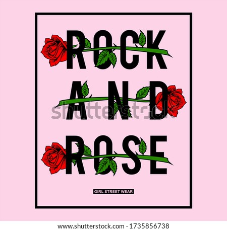 Rock And Rose Street Wear Vector T-Shirt Design