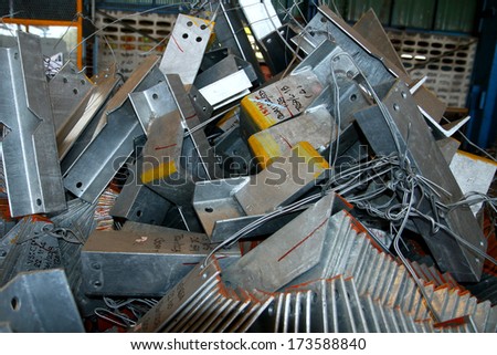 Steel angles bunch in warehouse before shipment