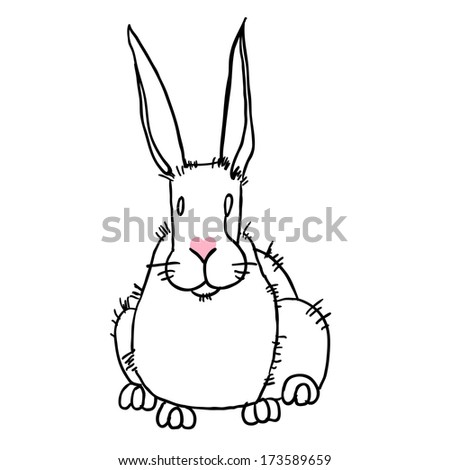 Hand drawn vector bunny